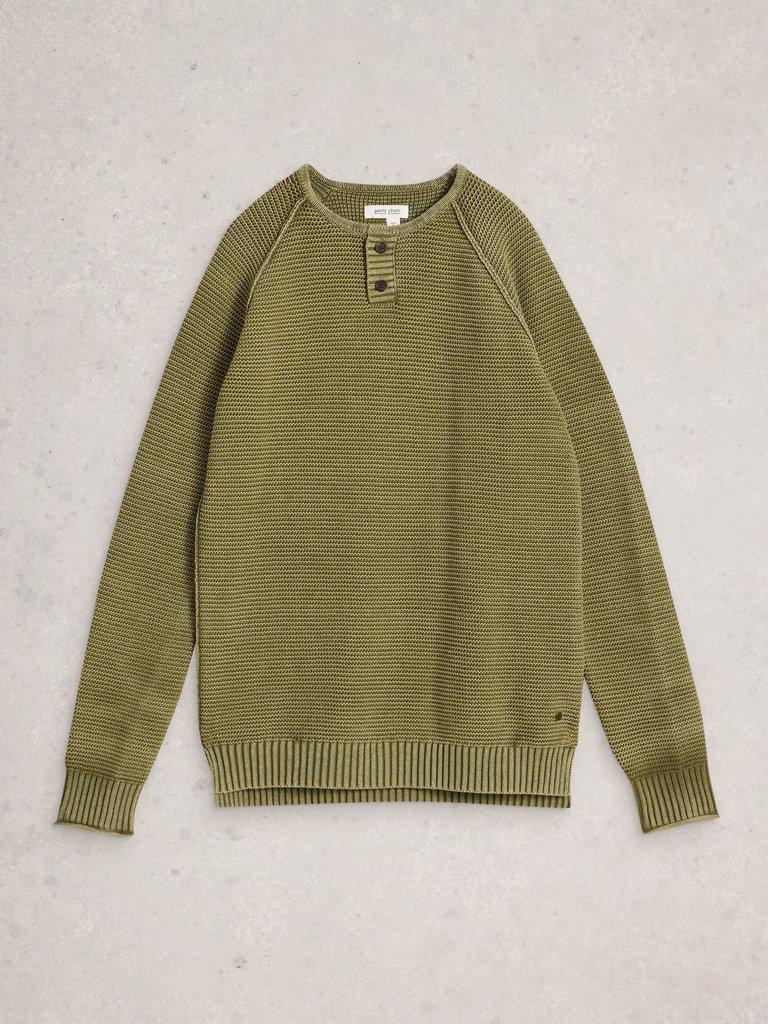 Gatley Henley in DUS GREEN - FLAT FRONT