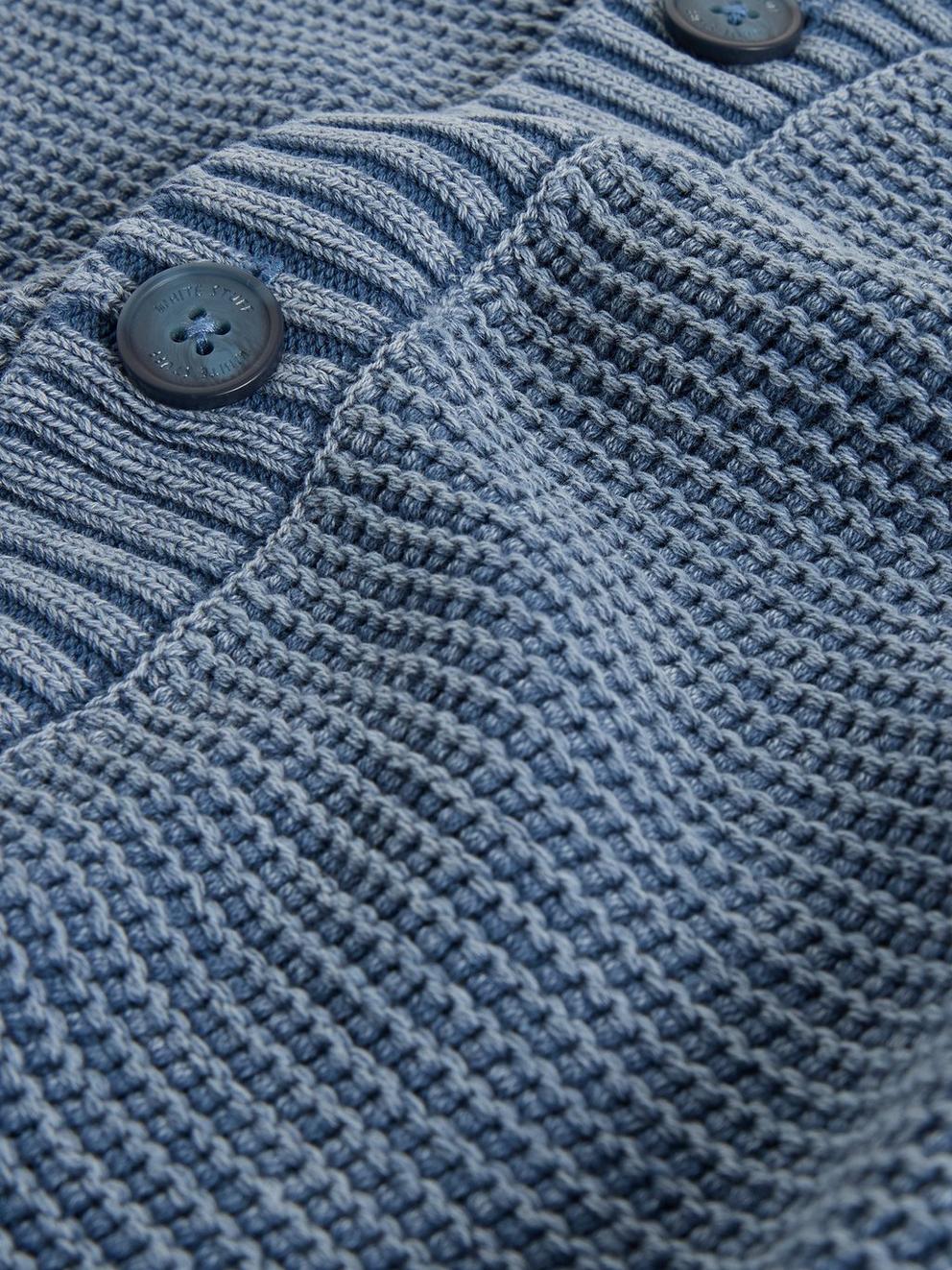 Gatley Cardigan in DUS BLUE - FLAT DETAIL