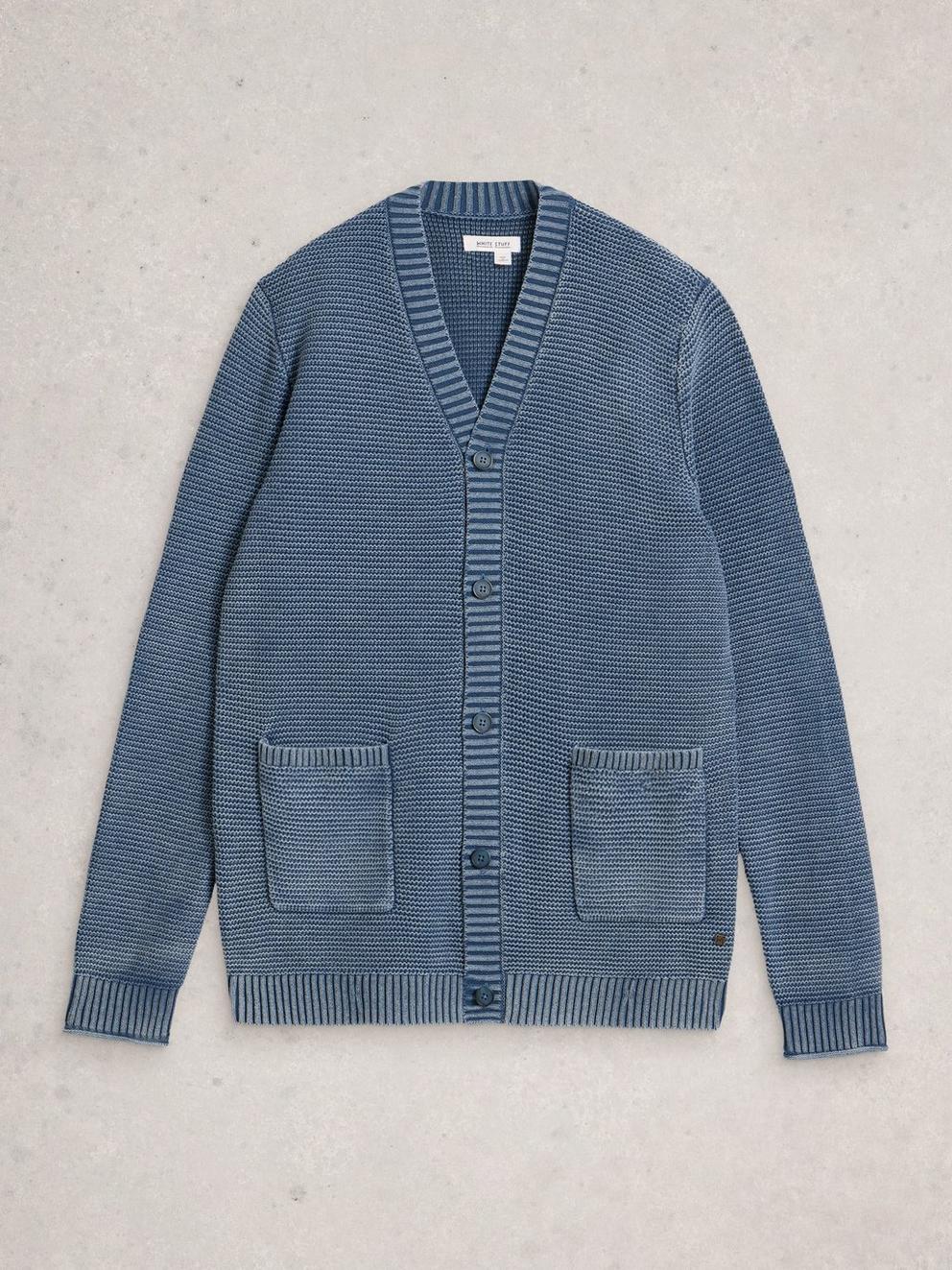 Gatley Cardigan in DUS BLUE - FLAT FRONT