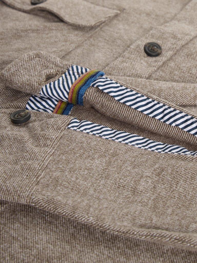 Darwen Grindle Shirt in LGT BROWN - FLAT DETAIL