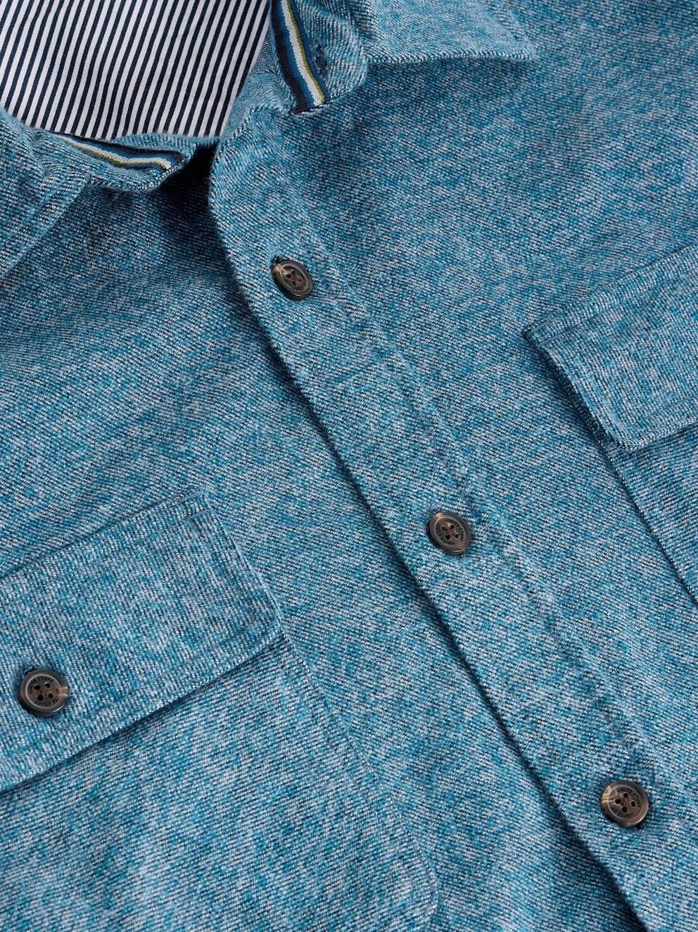 Darwen Grindle Shirt in MID BLUE - FLAT DETAIL