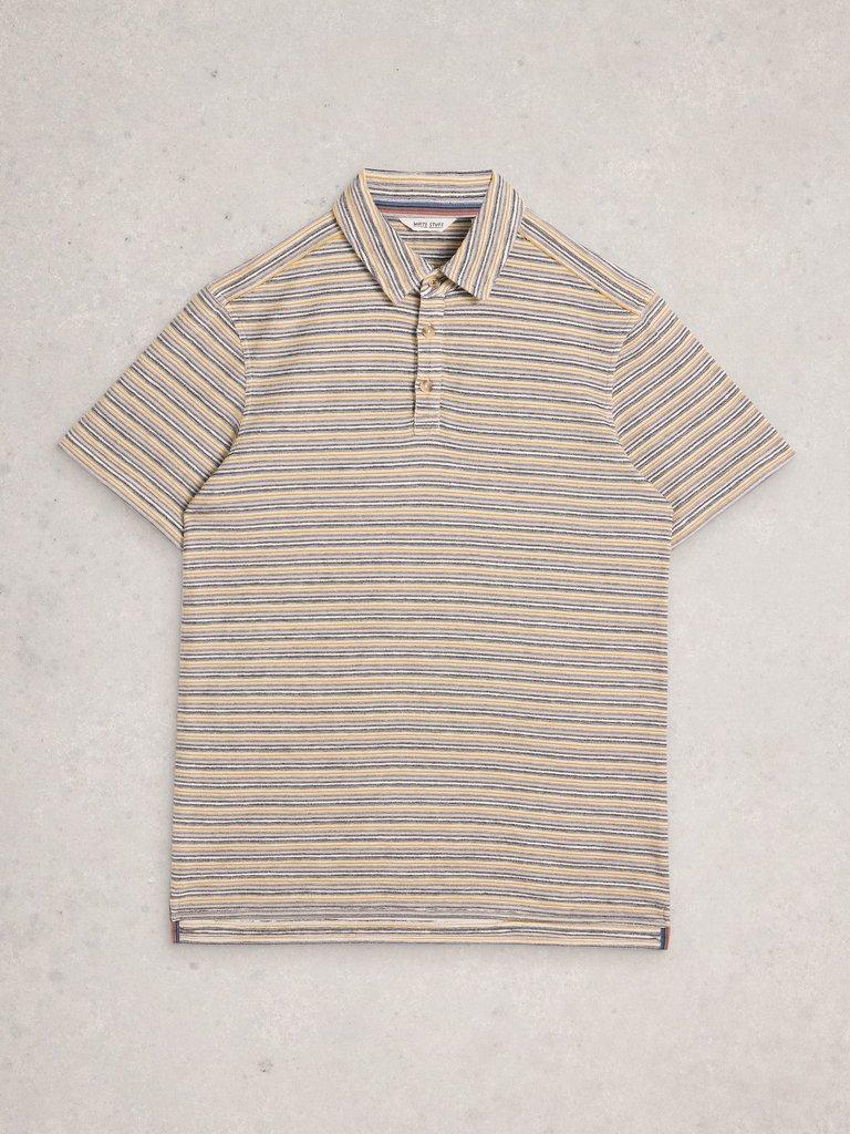 Hadley Stripe Polo in WHITE MLT - FLAT FRONT