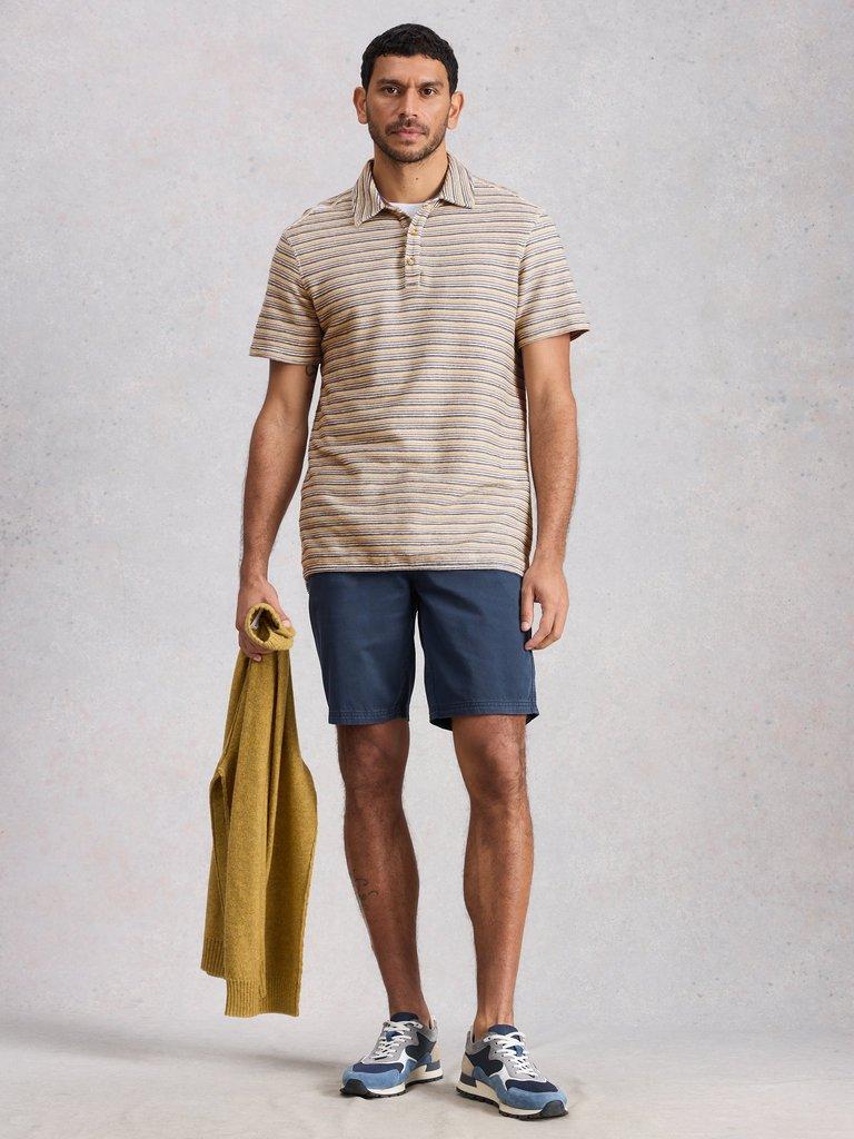 Hadley Stripe Polo in WHITE MLT - MODEL FRONT