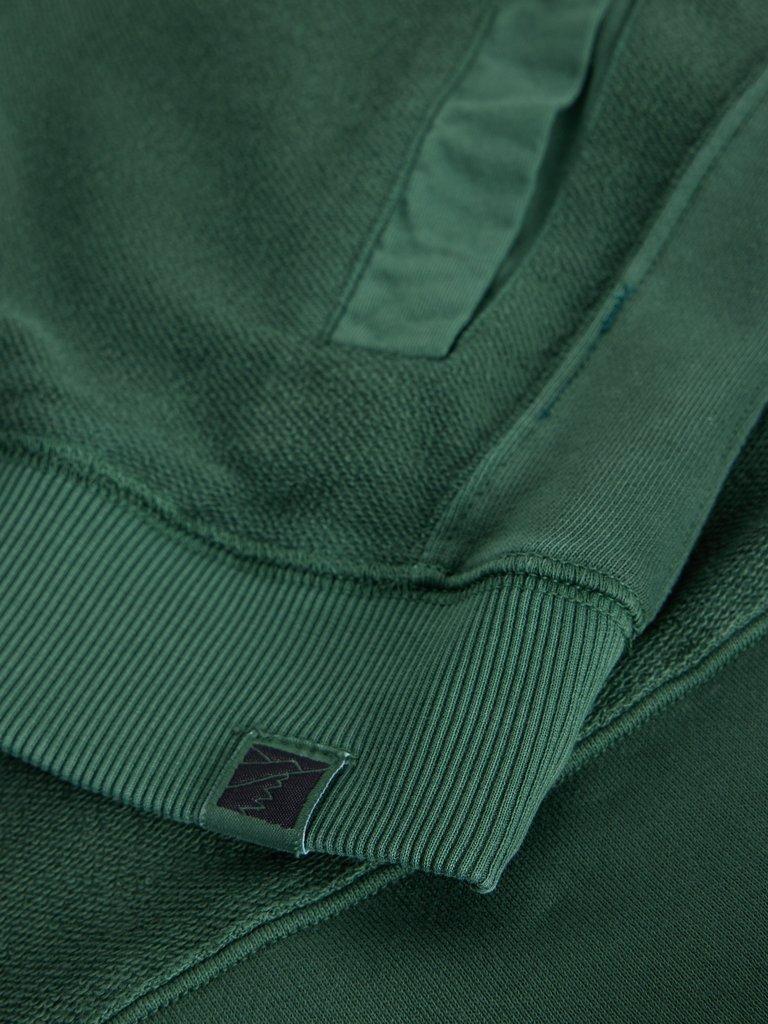 Sidmouth Half Zip in DK GREEN - FLAT DETAIL