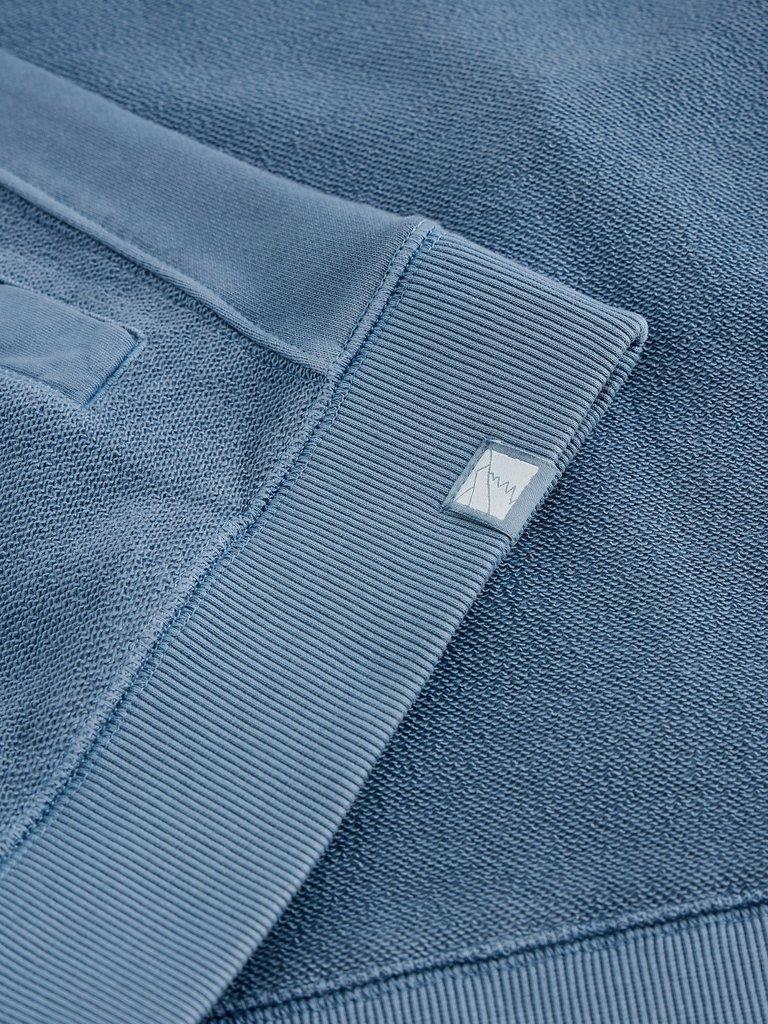 Sidmouth Half Zip in LGT BLUE - FLAT DETAIL