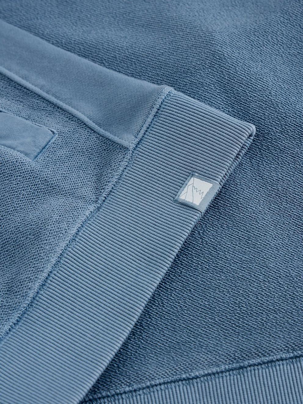 Sidmouth Half Zip in LGT BLUE - FLAT DETAIL
