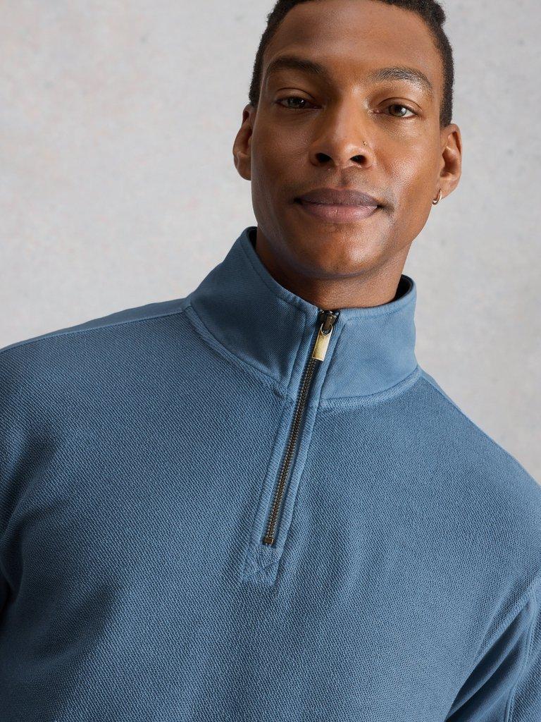 Sidmouth Half Zip in LGT BLUE - LIFESTYLE