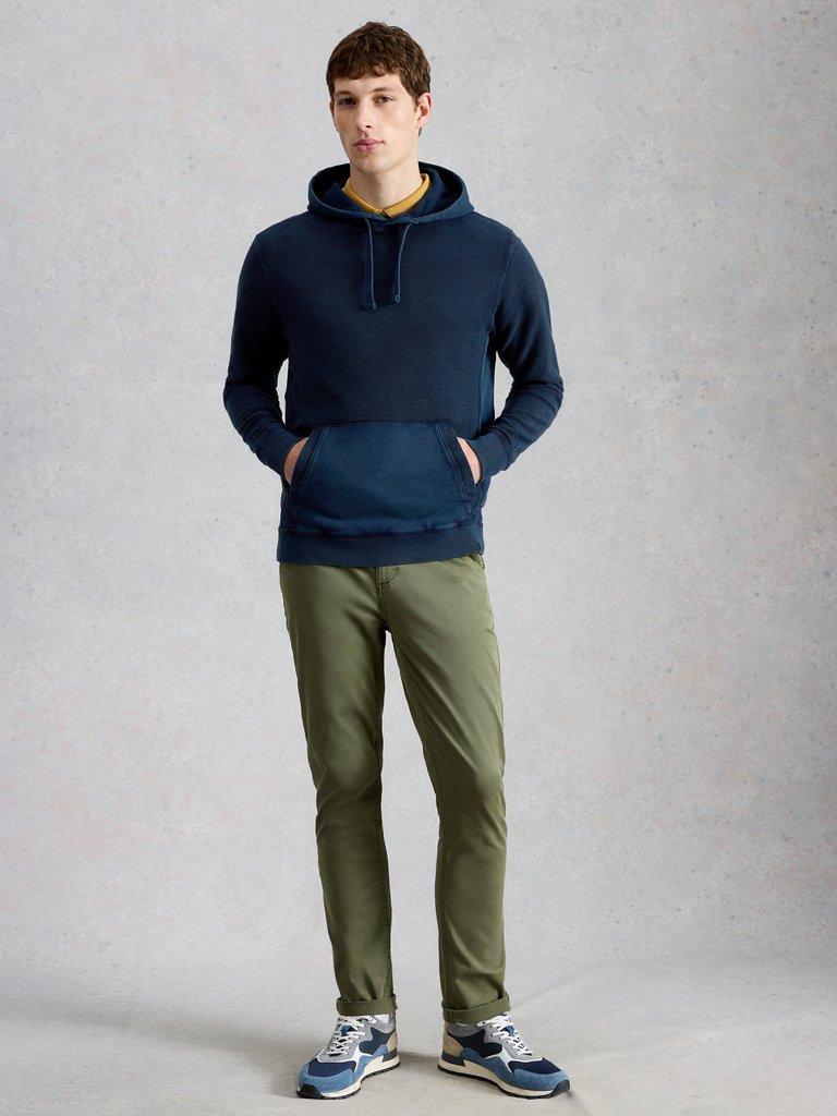 Sidmouth Overhead Hoodie in DARK NAVY - MODEL FRONT