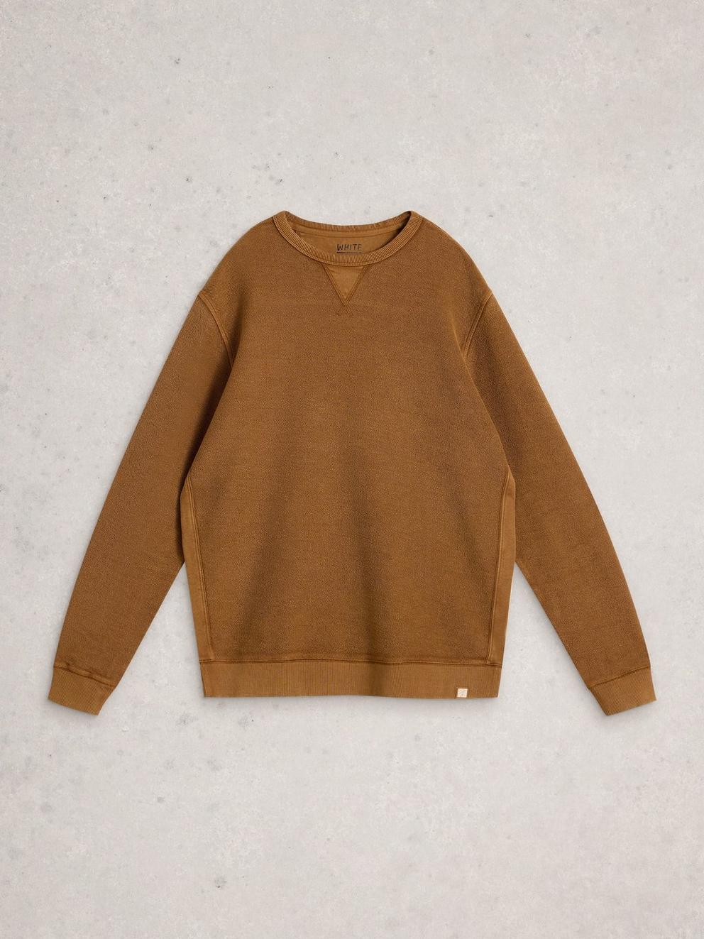 Sidmouth Crew Neck in MID TAN - FLAT FRONT
