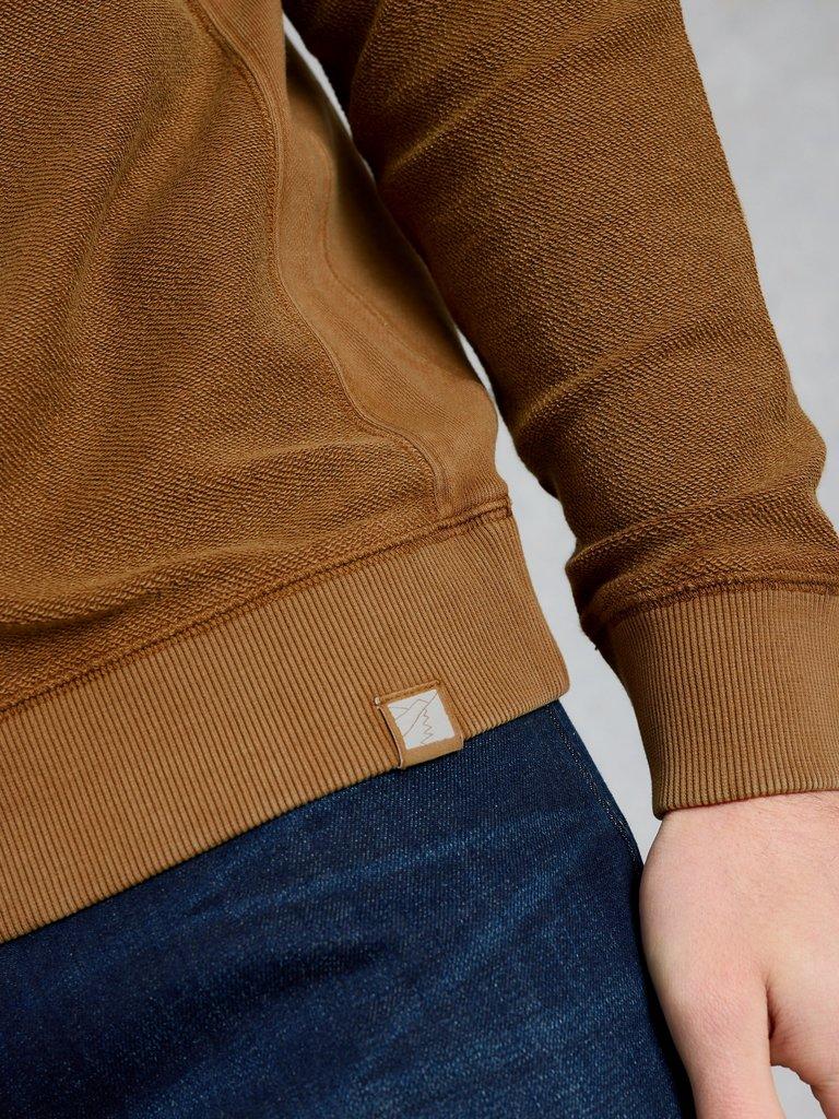 Sidmouth Crew Neck in MID TAN - MODEL DETAIL