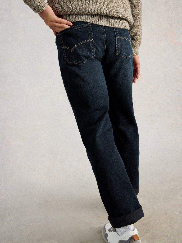 Eastwood Straight Leg Jean in DEEP BLUE - MODEL BACK