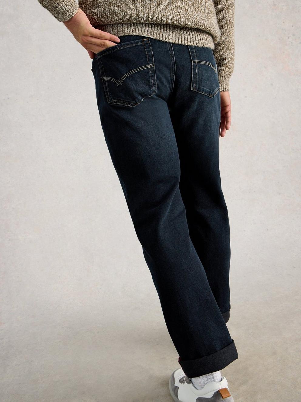 Eastwood Straight Leg Jean in DEEP BLUE - MODEL BACK