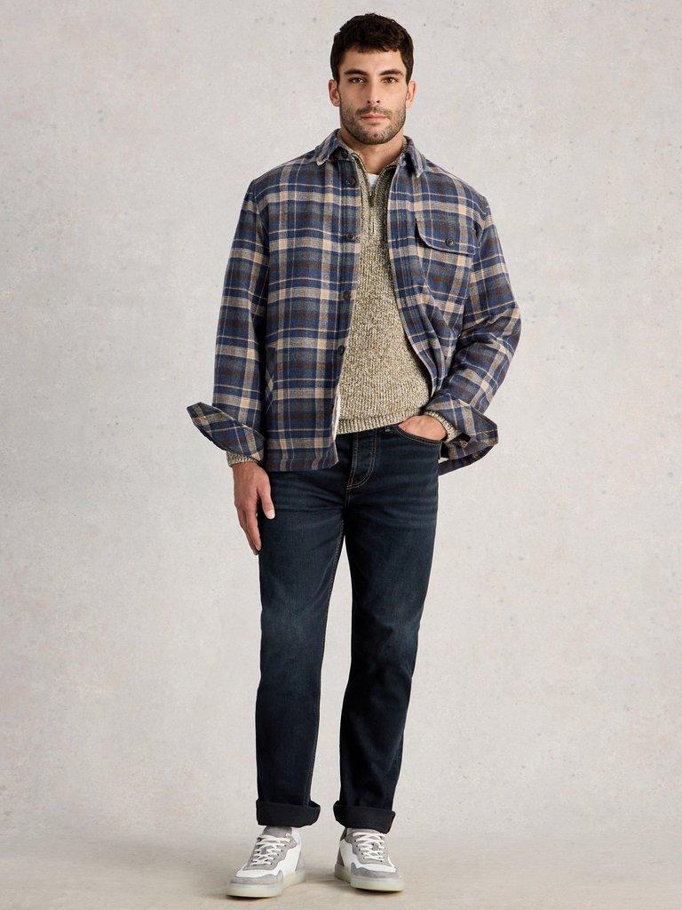 Eastwood Straight Leg Jean in DEEP BLUE - MODEL FRONT