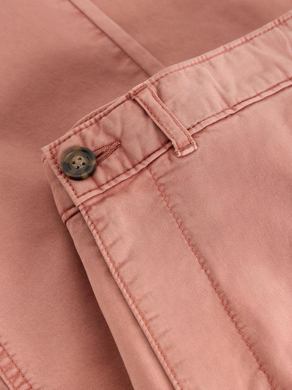 Sutton Chino Trouser Organic in DUS PINK - FLAT DETAIL