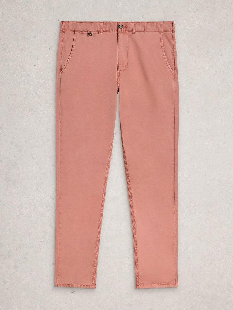 Sutton Chino Trouser Organic in DUS PINK - FLAT FRONT