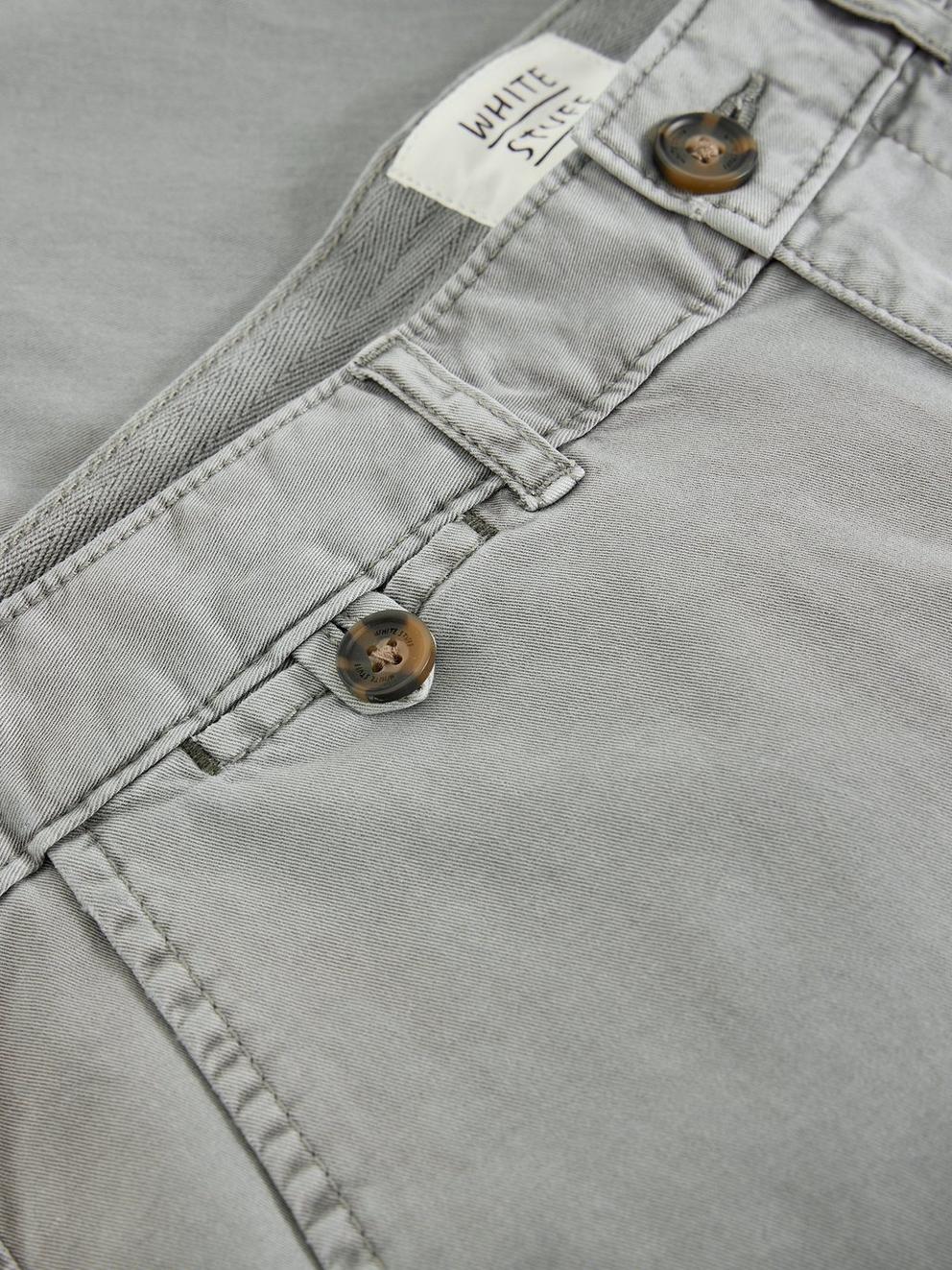 Sutton Chino Trouser Organic in LGT GREY - FLAT DETAIL