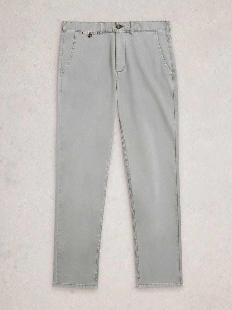 Sutton Chino Trouser Organic in LGT GREY - FLAT FRONT