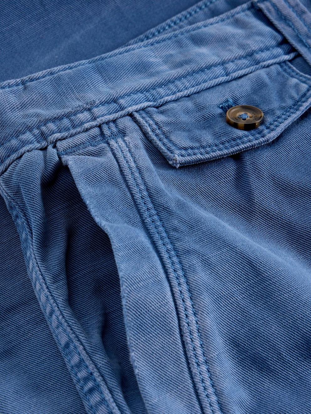 Chapman Casual Trouser in INDIGO BLE - FLAT DETAIL