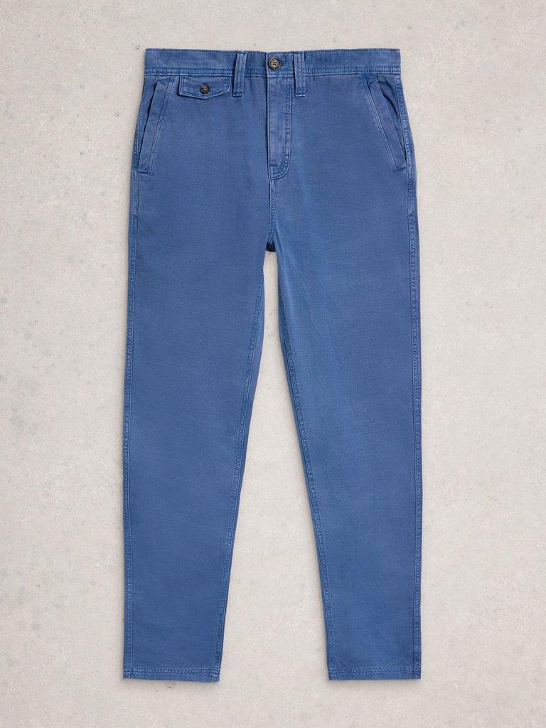 Chapman Casual Trouser in INDIGO BLE - FLAT FRONT