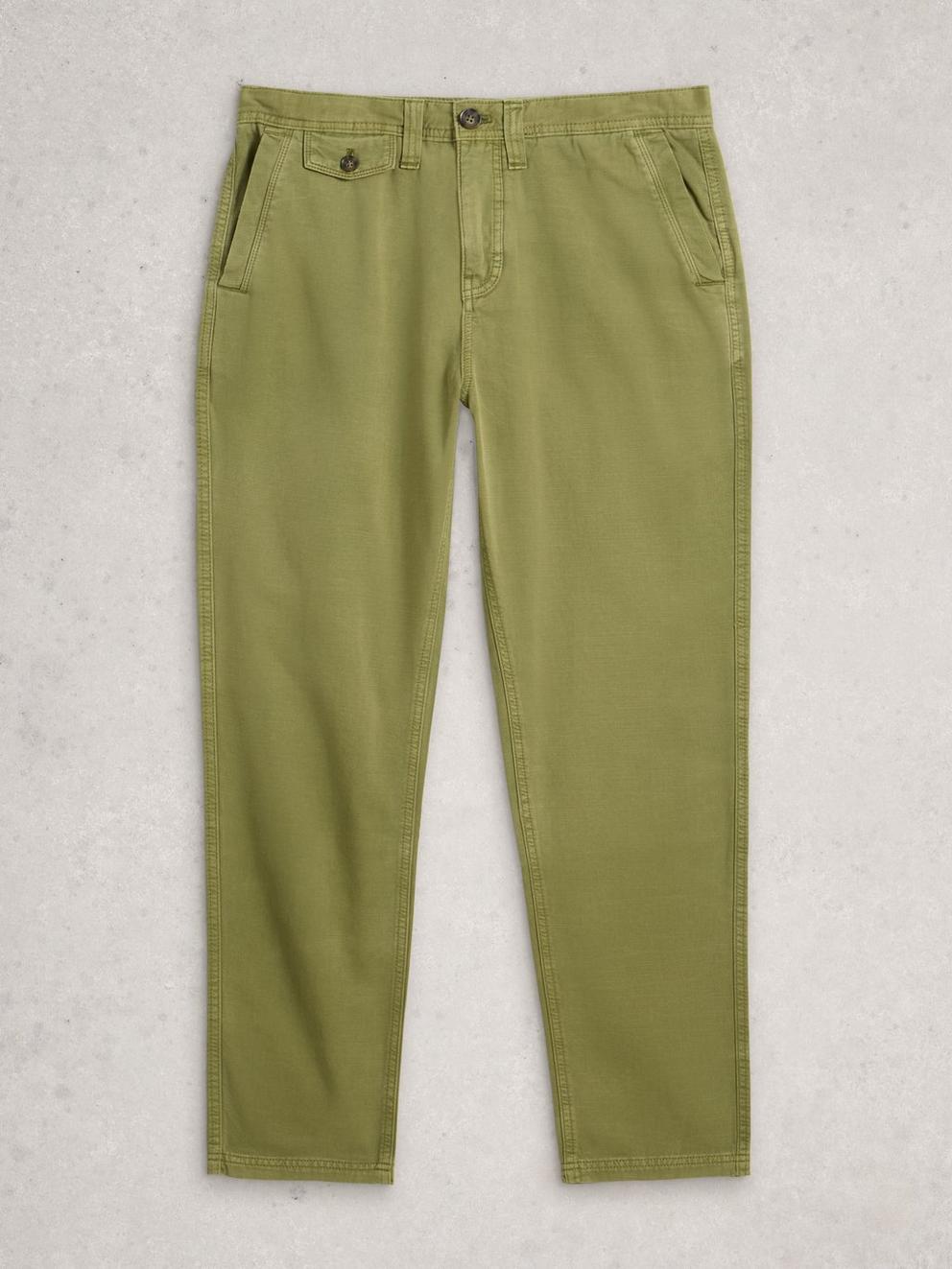 Chapman Casual Trouser in MID GREEN - FLAT FRONT
