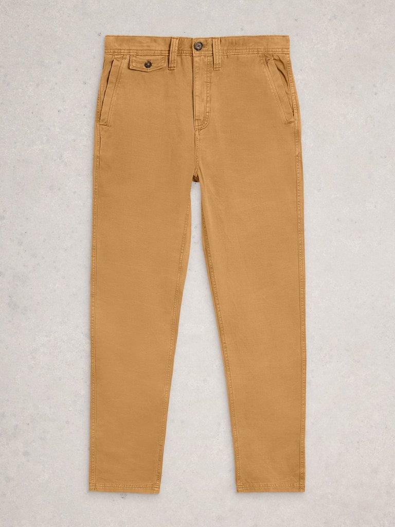 Chapman Casual Trouser in MID TAN - FLAT FRONT