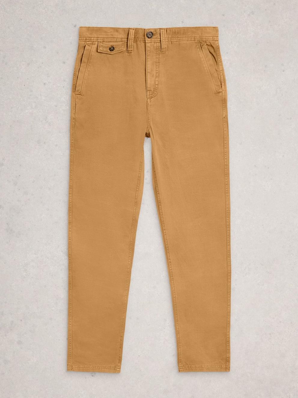 Chapman Casual Trouser in MID TAN - FLAT FRONT
