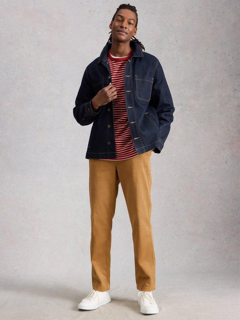 Chapman Casual Trouser in MID TAN - MODEL FRONT