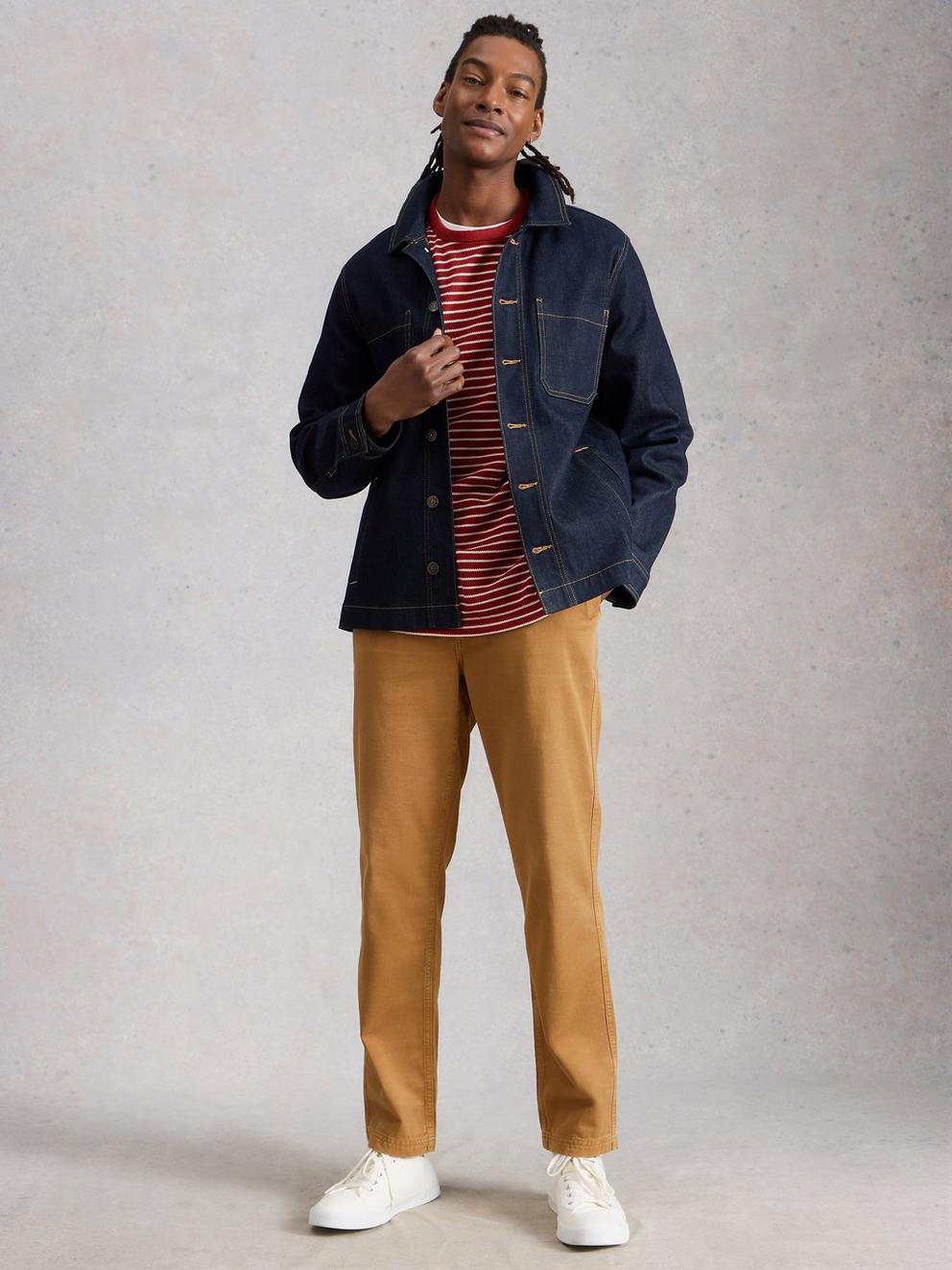 Chapman Casual Trouser in MID TAN - MODEL FRONT