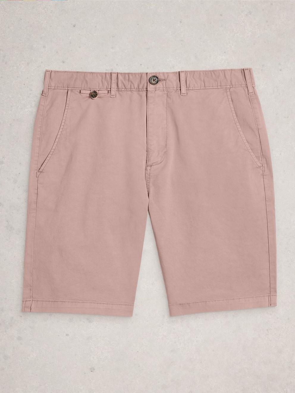Sutton Chino Short Organic in DUS PINK - FLAT FRONT