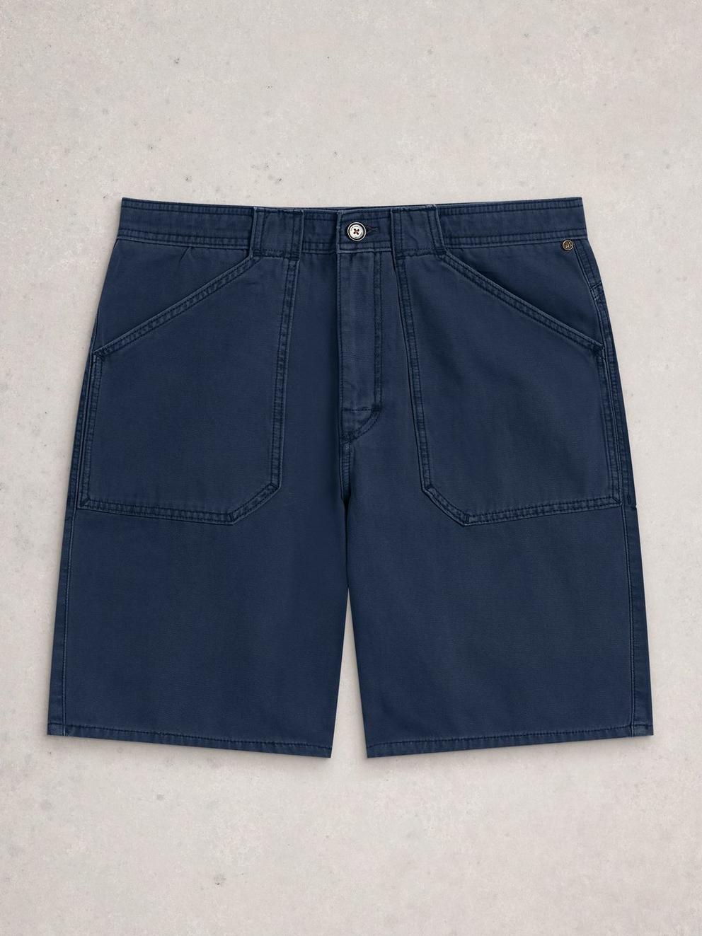 Crantock Utility Short in DARK NAVY - FLAT FRONT
