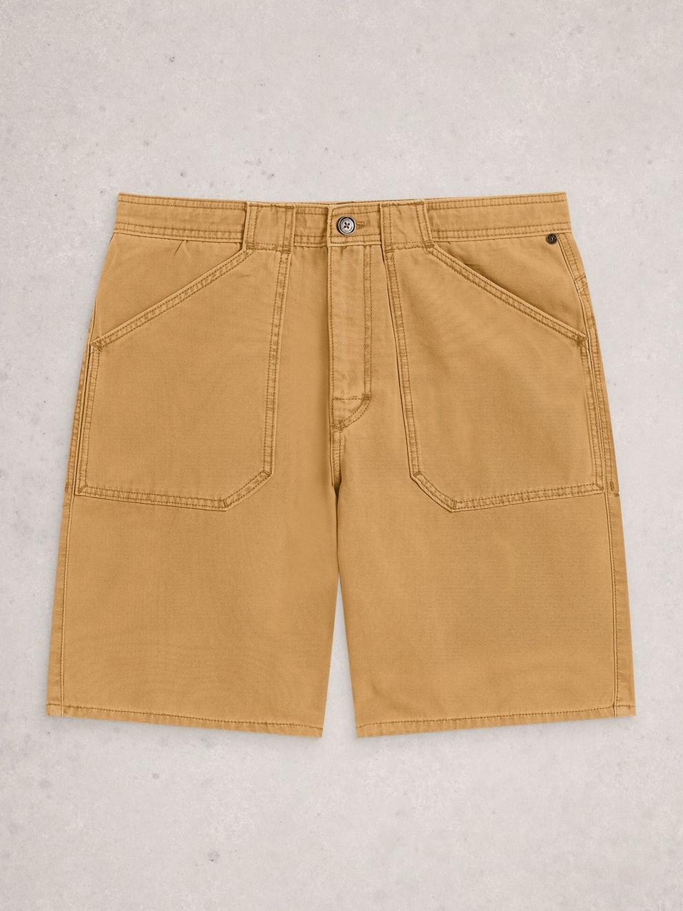 Crantock Utility Short in MID TAN - FLAT FRONT
