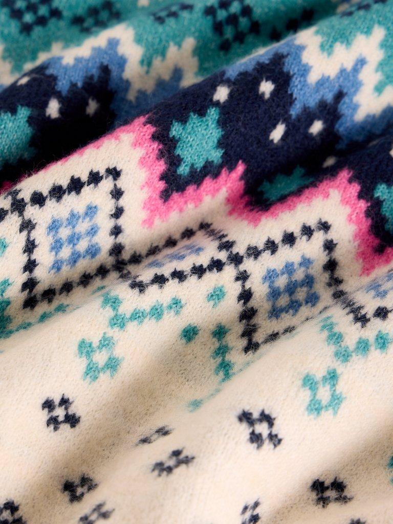 FAIRISLE HIGH NECK JUMPER in NAVY MULTI - FLAT DETAIL