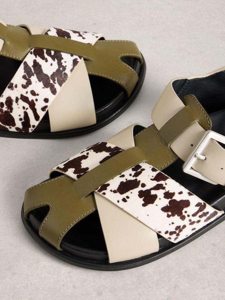City Fisherman Sandal in BLK MLT - FLAT DETAIL