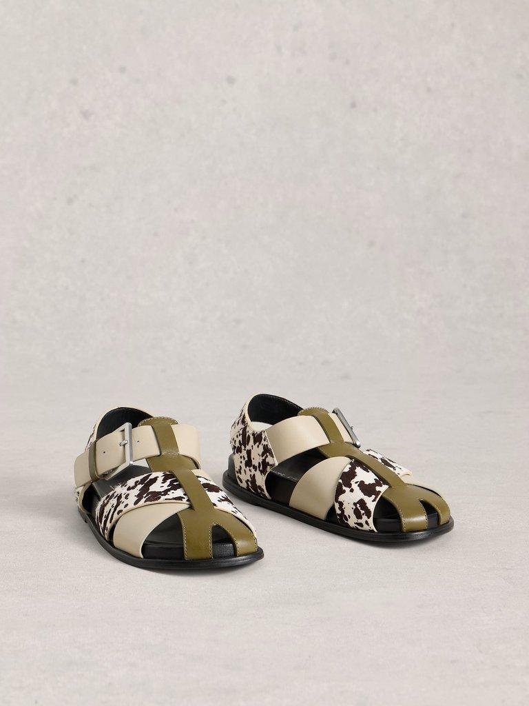 City Fisherman Sandal in BLK MLT - FLAT FRONT