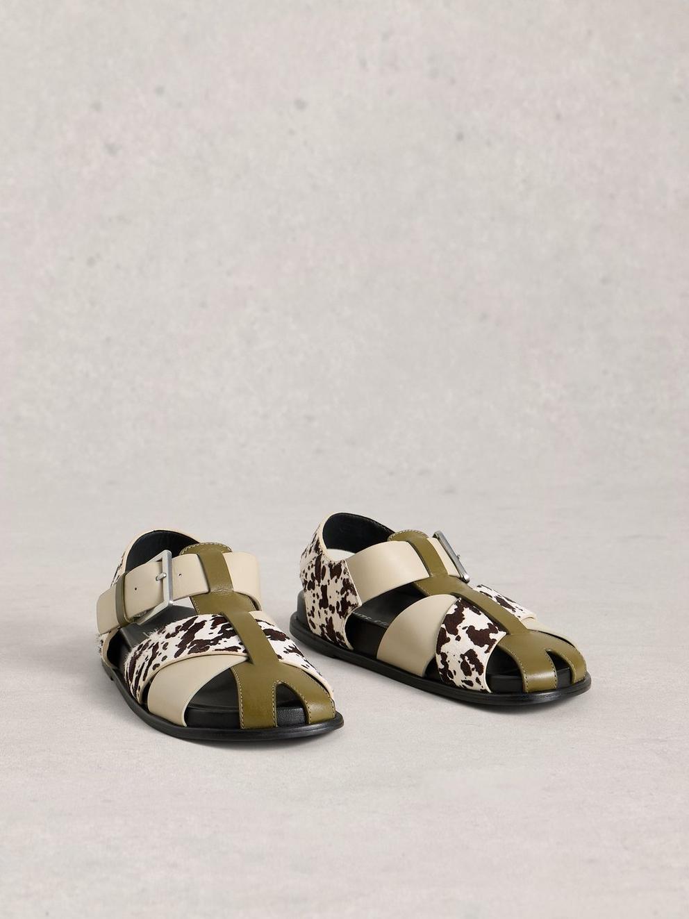 City Fisherman Sandal in BLK MLT - FLAT FRONT