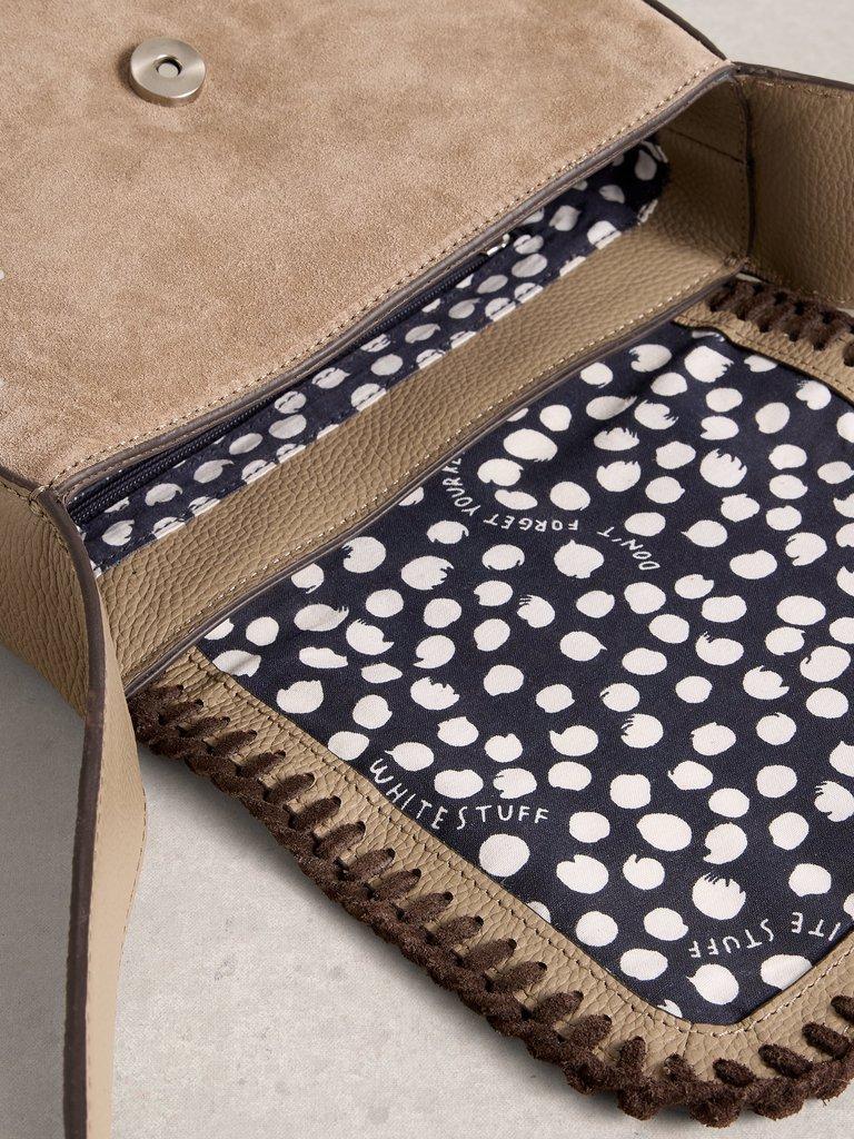 Isabelle Satchel Bag in DK NAT - FLAT DETAIL