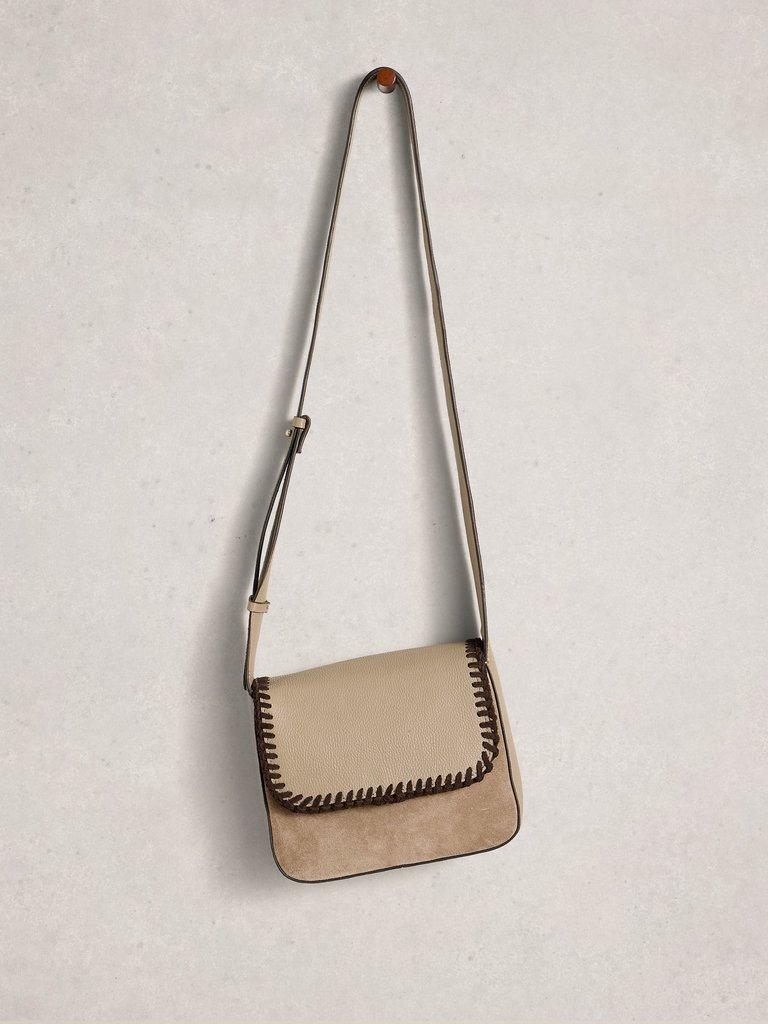 Isabelle Satchel Bag in DK NAT - FLAT FRONT