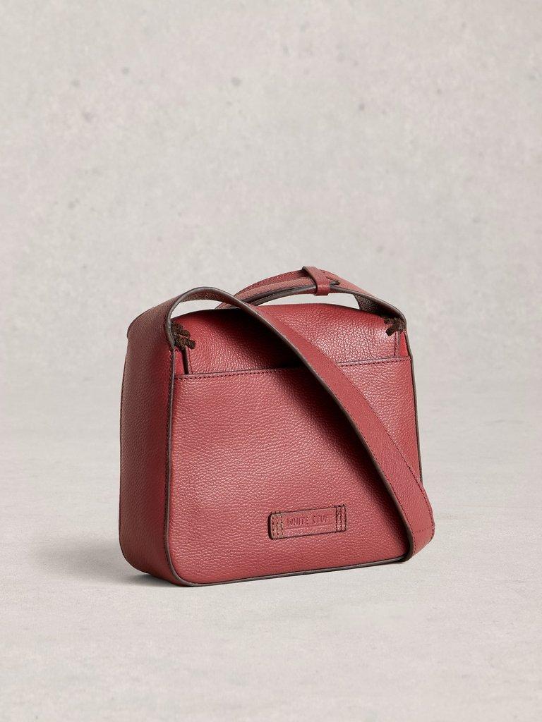 Isabelle Satchel Bag in MID RED - FLAT BACK
