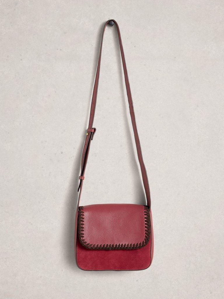 Isabelle Satchel Bag in MID RED - FLAT FRONT