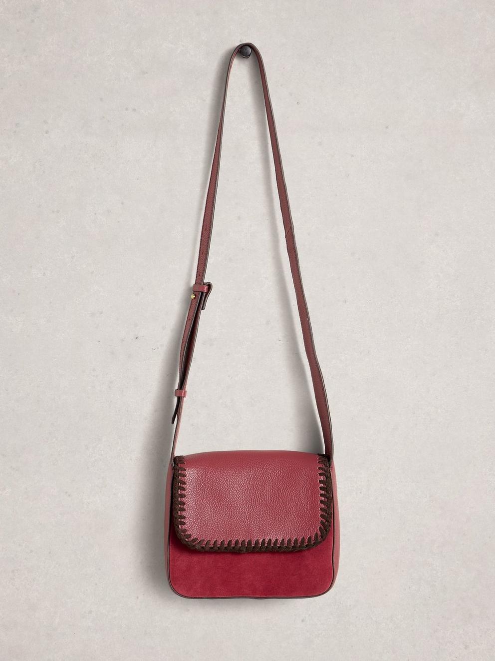 Isabelle Satchel Bag in MID RED - FLAT FRONT