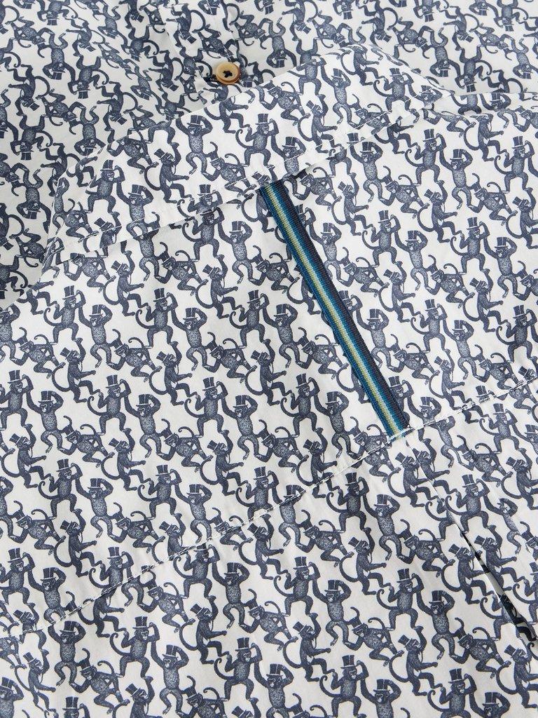 Finsbury Monkey Printed Shirt in WHITE PR - FLAT DETAIL