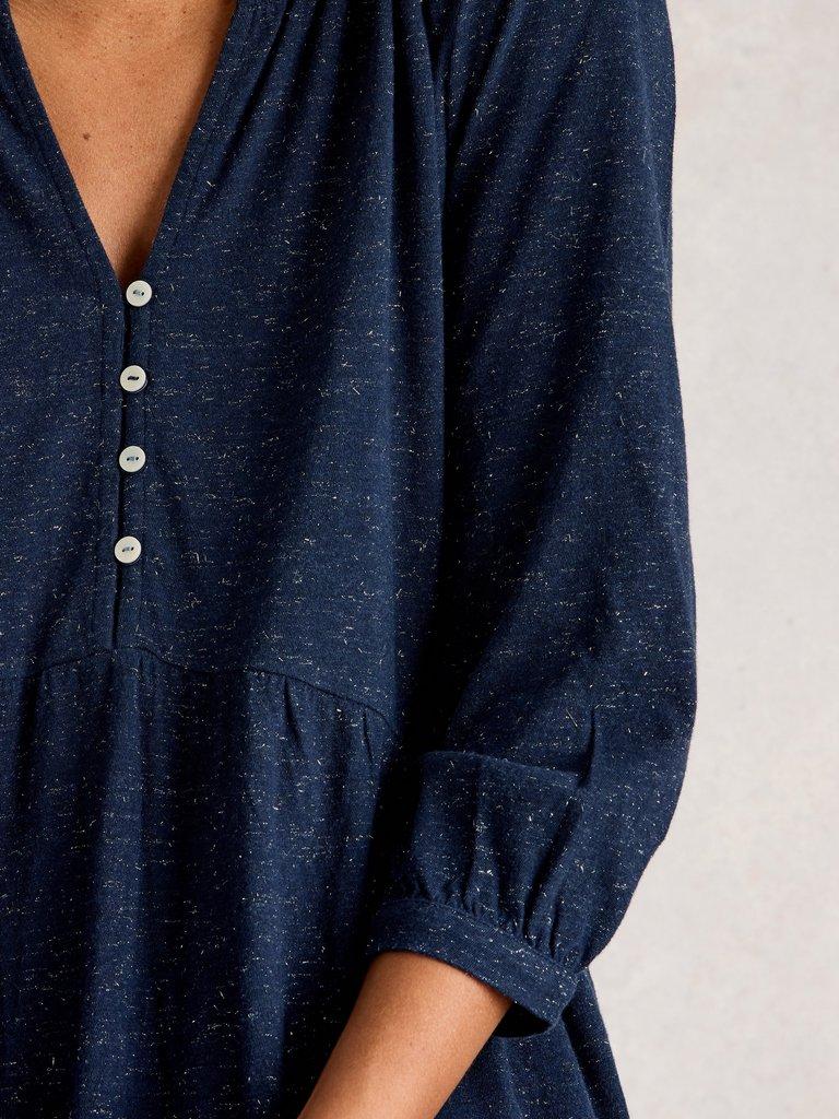 MARLIE SPARKLE TUNIC in DARK NAVY - MODEL DETAIL