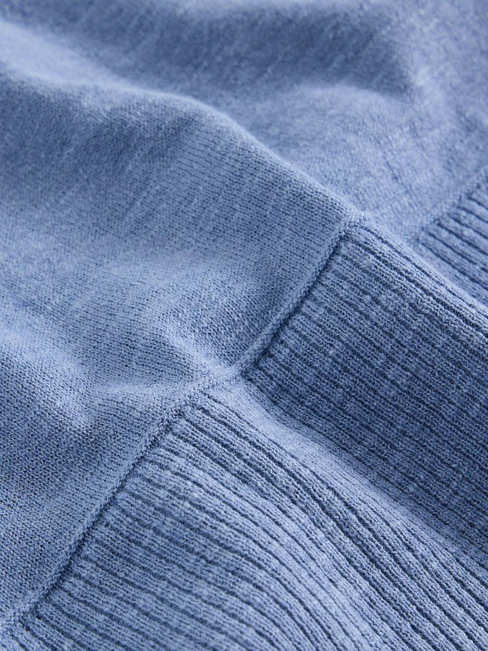 LOIS LINEN BLEND JUMPER in MID BLUE - FLAT DETAIL