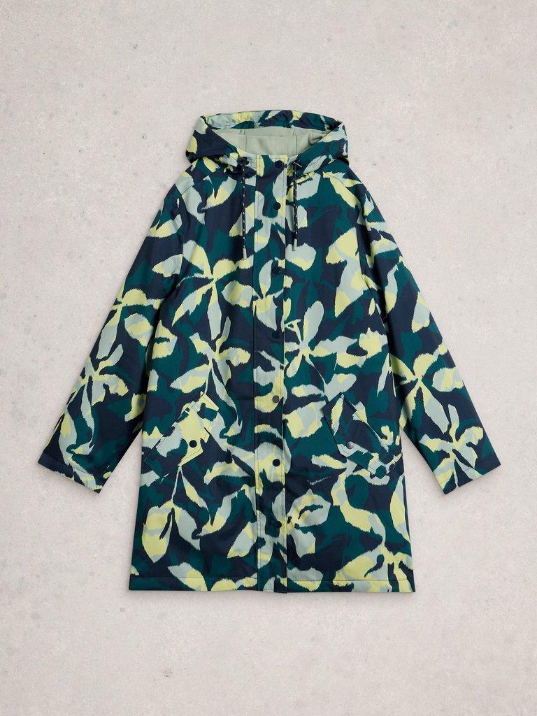 Willow Waterproof Hooded Coat in TEAL PR - FLAT FRONT