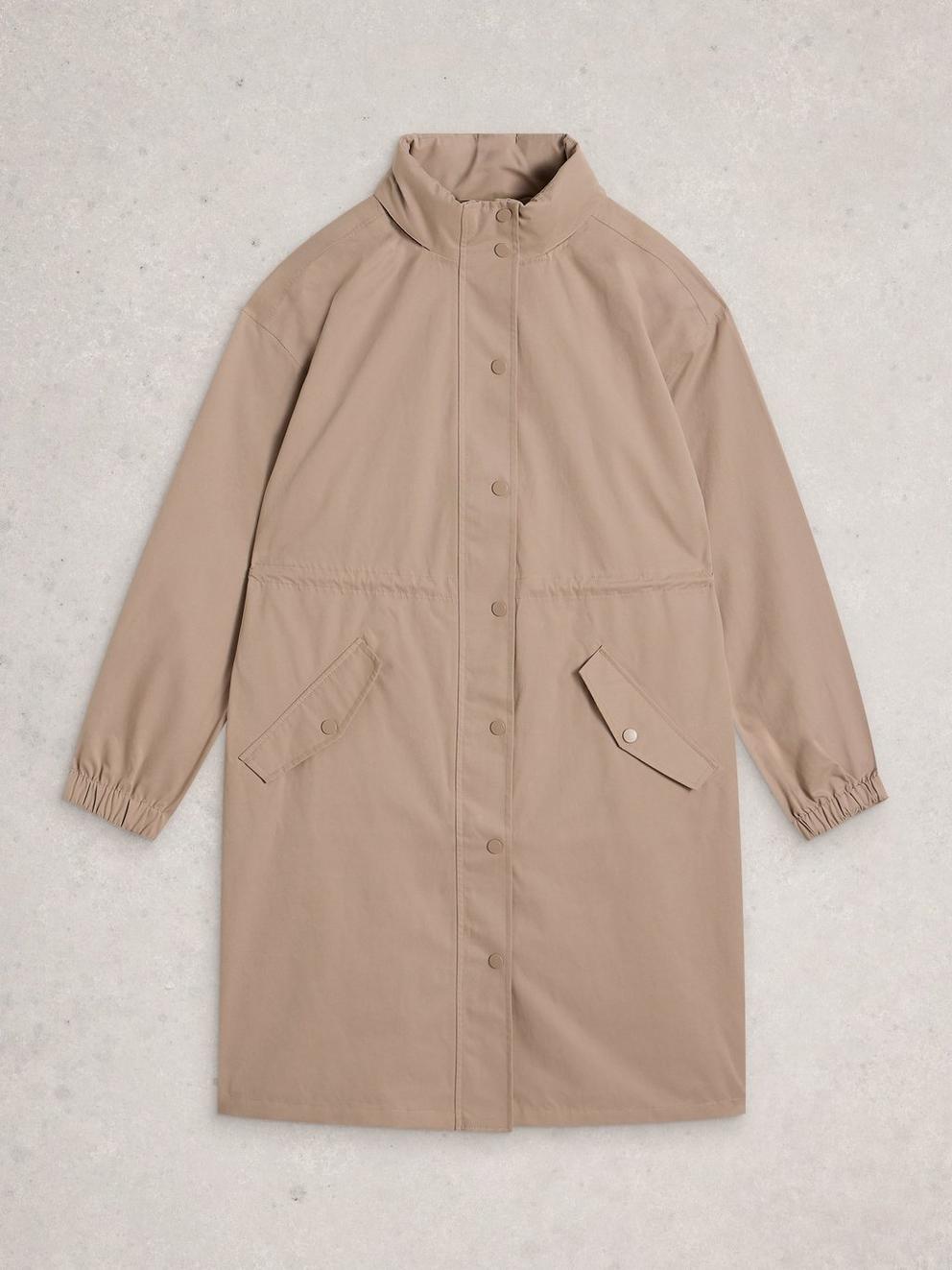Beth Waterproof Coat in LGT NAT - FLAT FRONT