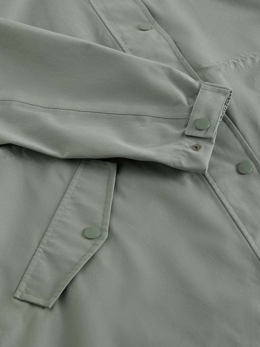 Beth Waterproof Coat in MID GREEN - FLAT DETAIL