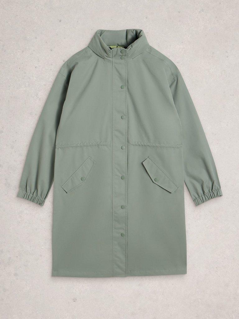 Beth Waterproof Coat in MID GREEN - FLAT FRONT