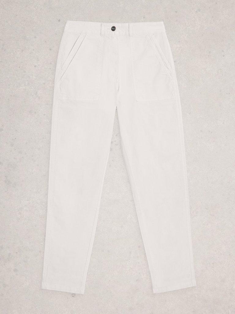 Twister Chino Ankle Length Trouser in BRIL WHITE - FLAT FRONT