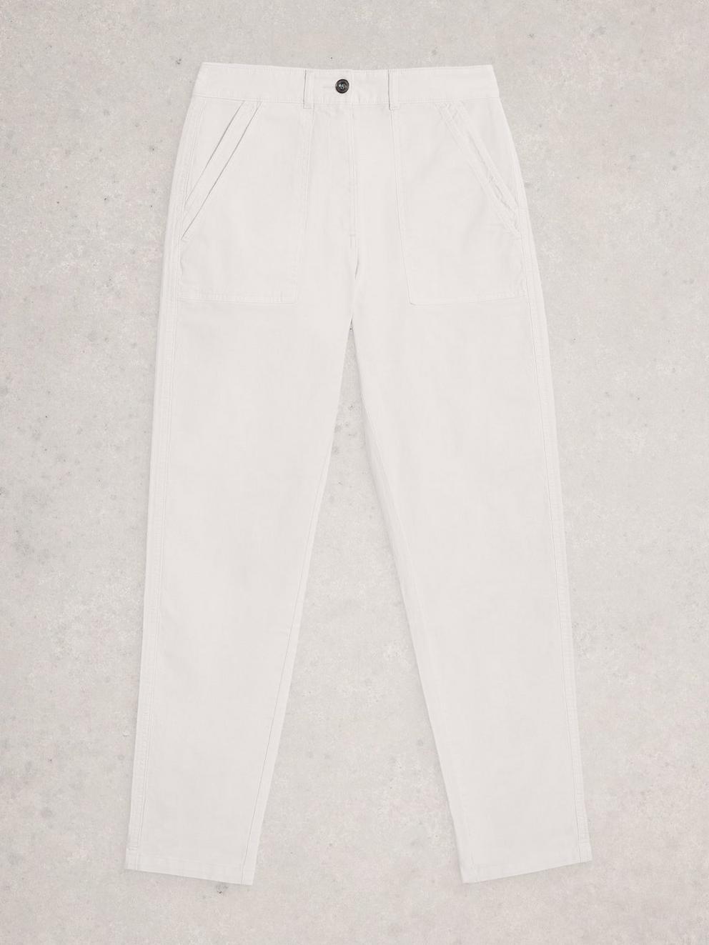 Twister Chino Ankle Length Trouser in BRIL WHITE - FLAT FRONT