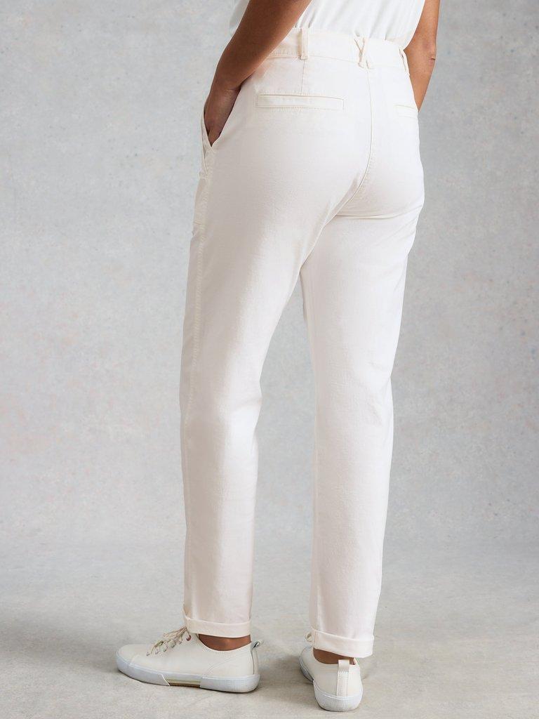 Twister Chino Ankle Length Trouser in BRIL WHITE - MODEL BACK